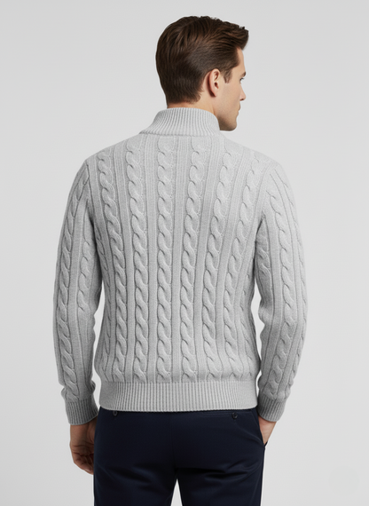100% Cashmere Half Zip Cord Sweater