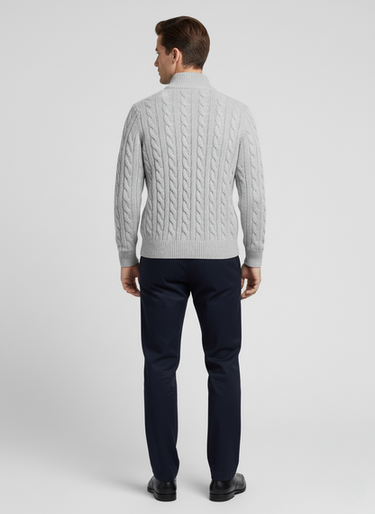 100% Cashmere Half Zip Cord Sweater