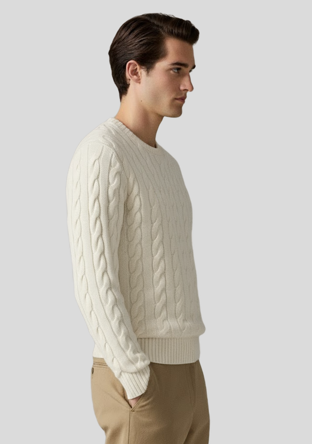 Pure Cashmere Cable-Knit Sweater