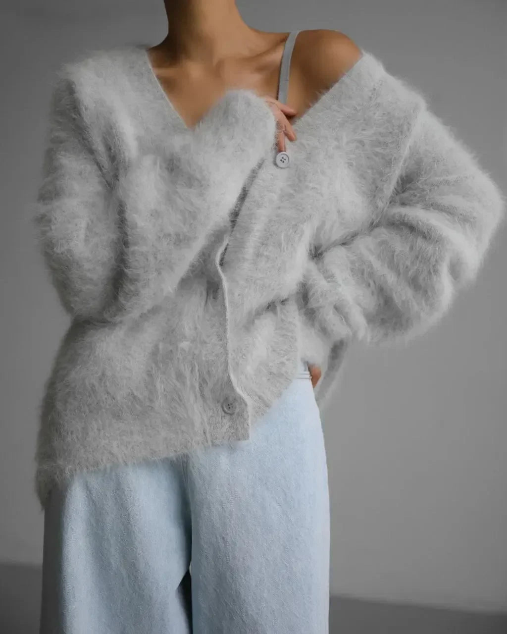 Fuzzy Knit Cardigan "Amy"