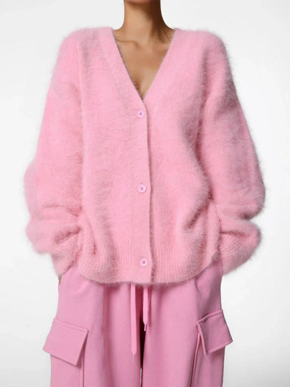 Fuzzy Knit Cardigan "Amy"