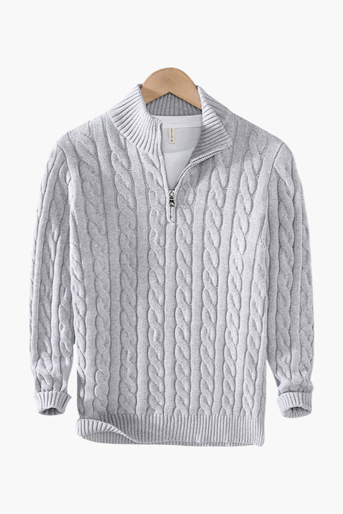100% Cashmere Half Zip Cord Sweater