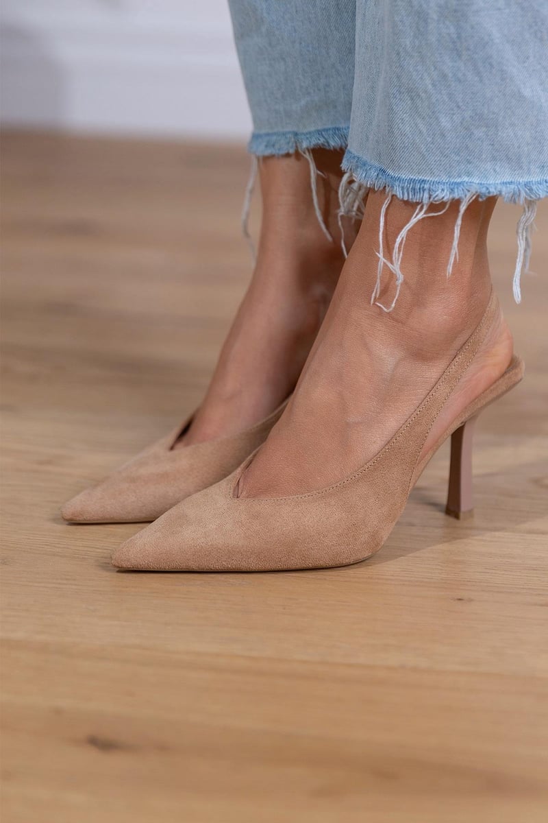 Evelyn™ | Elegant Nude Slingback Shoes