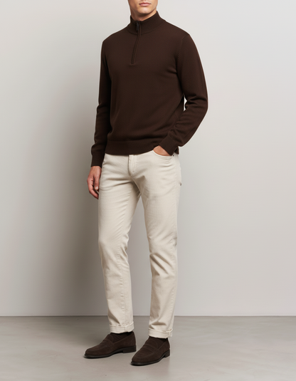 100% Merino Wool Half-Zip Sweater